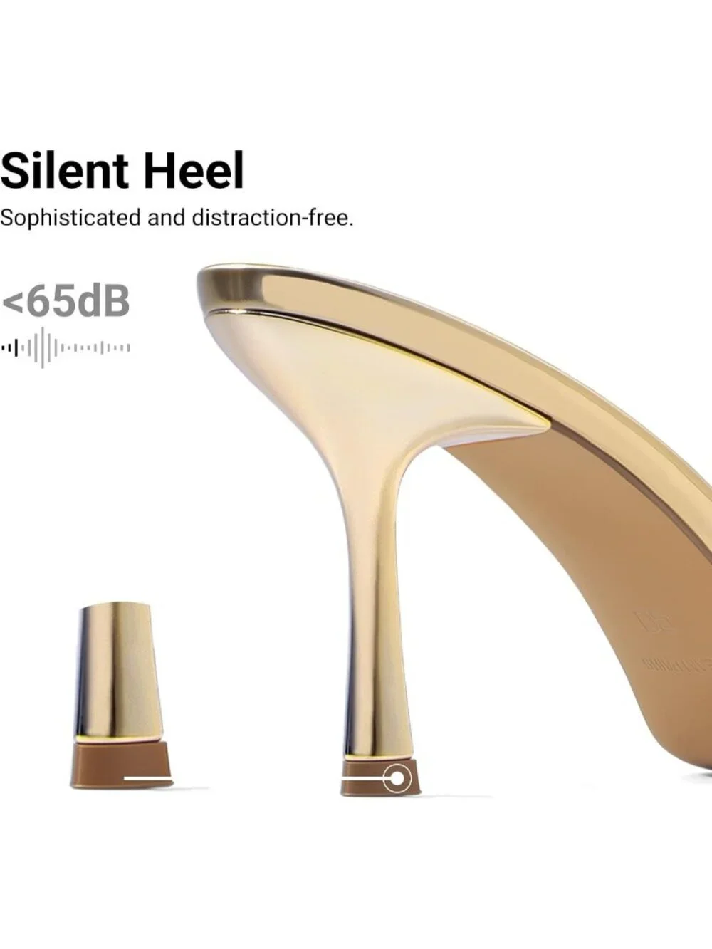 DREAM PAIRS Women's Gold High Heels Mules Pointed Peep Toe Kitten Heels Shoes